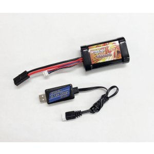 画像: セーフティパワー Li-on 7.4V 4000mAh/20C（ショートタイプ）+USB充電器セット